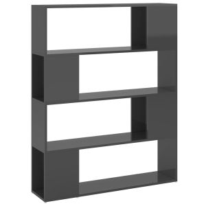 Estante/divisória 100x24x124 cm cinzento brilhante