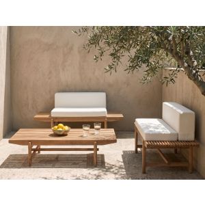 Conjunto lounge madeira de acácia castanho giaveno