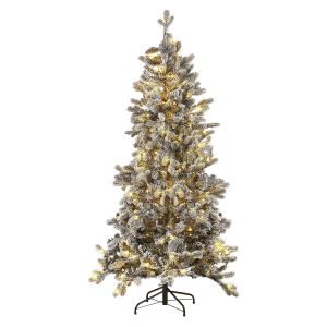Árvore de natal artificial com neve LED tatlow 180 cm verde