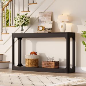 Mesa auxiliar para sofá em painel preto 140cm