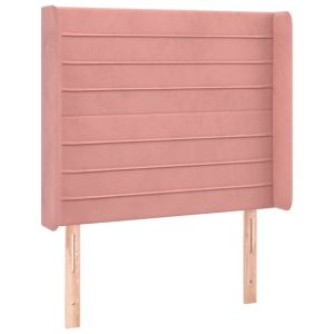 vidaXL cabecero con LED de terciopelo rosa 83x16x118/128 cm