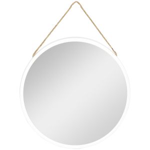 Espelho de parede metal e vidro branco 30x2.2x30 cm