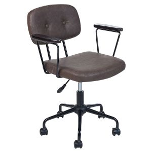 Cadeira home office aLGerita pele sintética castanho escuro