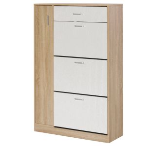 Sapateira de 3 porta 84x30x132cm color marrón Homcom