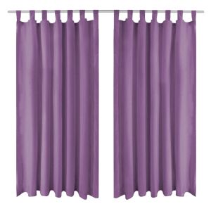 Cortinas de cetim com presilhas 2 pcs 140x245 cm lilás