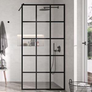 Panel fijo de ducha fresh industrial  120 cm decorado cuadros