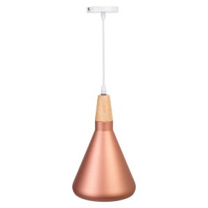 Candeeiro de teto em madeira de cobre e metal 18x18x31