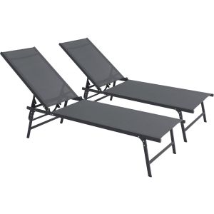Conjunto de 2 espreguiçadeiras em metal "sublima" - 180 x 54 x 104 cm - ant