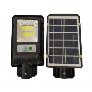 Luz de rua solar compacta 120 LEDs 6500k com sensor de movimento