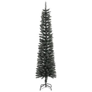 vidaXL árvore de natal artificial estreita com suporte de PVC verde 240 cm