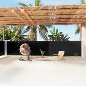 Toldo lateral retrátil 160x1200 cm preto egw574103