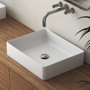 Lavatório de pousar rt37 cerâmica 47x11x37 cm branco
