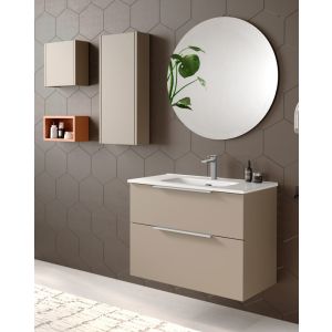 Mobiliário de banho com lavatório em cerâmica | moka mate de 100 cm