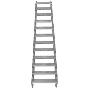 Escada galvanizada ajustável com 12 degraus de 600mm de largura