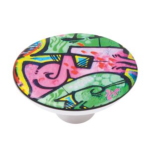 Puxador abs graffiti 3 50mm impresso em tela, pacote de 36