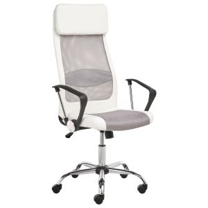 Cadeira de escritório pioneer pele sintética branco