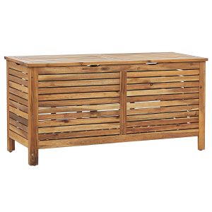Caixa de arrumação riviera 130 cm 48 cm madeira de acácia castanho claro