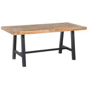 Mesa de refeição de jardim scania 170 cm 80 cm madeira de acácia preto