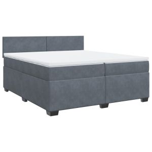 vidaXL cama box spring con colchón terciopelo gris oscuro 200x200 cm