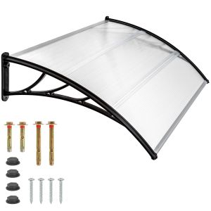 Cobertura arqueada para porta, 1,11 m², 120 x 93 cm, transparente