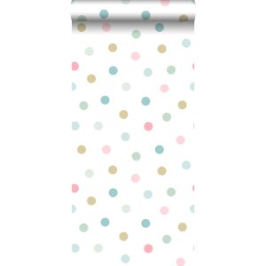 Walls4you papel de parede pontos grandes azul,verdeecor-de-rosa