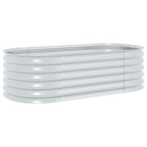vidaXL arriate de acero galvanizado plateado 160x80x44 cm