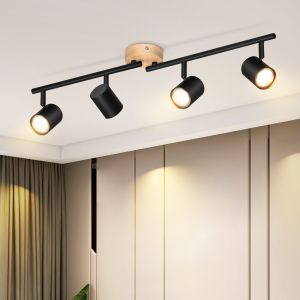 Nettlife luminária de teto negro gu10 72.5x9