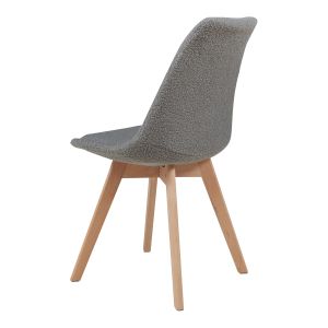 Conjunto de 4 cadeiras de jantar fläten bouclé  82x49x54cm cinzento