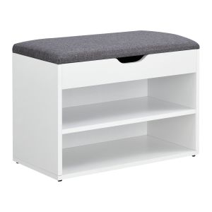 Banco para sapatos gentofte 46 x 60 x 30 cm para 4 pares branco e cinzento