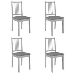Cadeiras de jantar com almofadões 4 pcs madeira maciça cinzento ewg1202