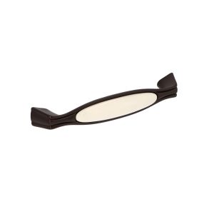 Puxador para mobiliário zamac e porcelana dist  centros 128mm lote 25