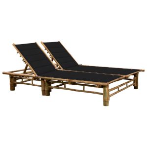 vidaXL tumbona con cojines para 2 personas bambú