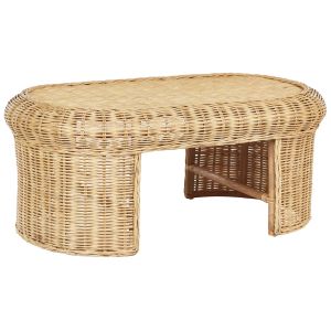 Mesa de centro de jardim livadeia 60 cm 96 cm rattan natural