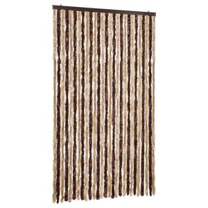 Cortina anti-insetos 118x220 cm chenille bege e castanho-claro