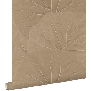 Estahome papel de parede folhas bege areia 53 cm x 10.05 m