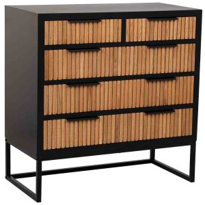 Cómoda 4 gavetas madeira e metal 80x39,5x81h cm