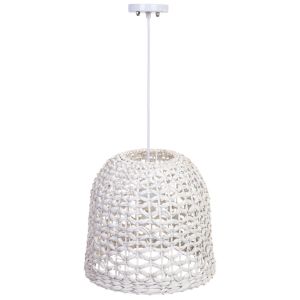 Candeeiro de teto em bambu branco, 33x30a cm