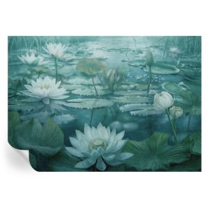 Papel de parede vinílico flores aquáticas 312x219 tulup