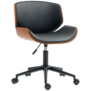 Cadeira de escritório 52x54x74-84 cm couro pu e madeira Homcom