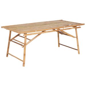 Mesa de refeição de jardim tindari 180 cm 90 cm bambu castanho claro