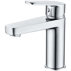 Torneira para lavabo cromada em latão e zamac com cartucho cerâmico 35mm