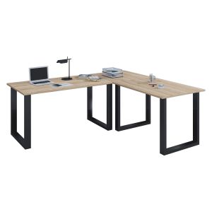 Escritorio lona negro / blanco al. 76 x an. 190 x p. 190 cm