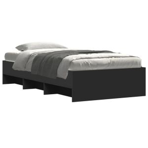 vidaXL estructura de cama madera de ingeniería negra 90x200 cm