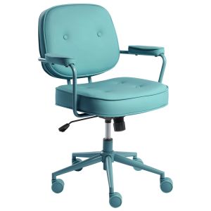 Cadeira home office paramus pele sintética turquesa