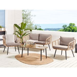 Conjunto de jardim com mesa 4 lugares corinth ii rattan sintético natural