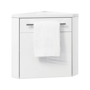 Ondee - lavatório de canto nino - 53cm - branco - lacado - fornecido em kit