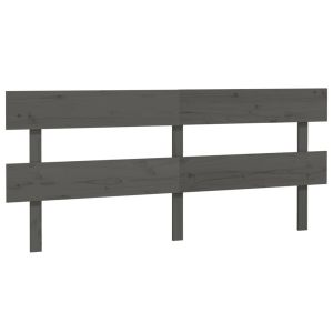vidaXL cabecero de cama madera maciza de pino gris 184x3x81 cm