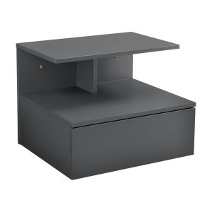 Mesa de cabeceira de parede amberg gaveta 40x35x31cm cinzento [en.casa]