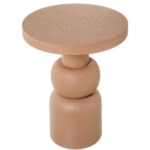 Mesa de metal com acabamento rosa fosco