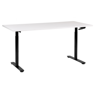 Secretária de pé ajustável manualmente destinas 160 cm 72 cm branco/preto